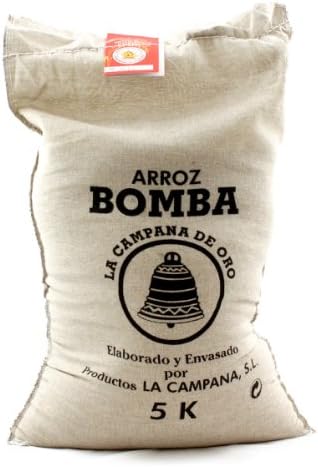 La Campana de Oro BOMBA Paella Rice, Valencia Denominacion Origen, 5 kg Fabric Sack