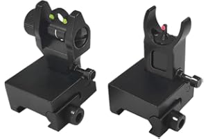 HWZ Pieghevole a Bassa Fibra Ottica Tattica da Caccia in Ferro Pieghevole in Fibra di mirini Anteriori e Posteriori Set di mirini per ferrovia da Battaglia