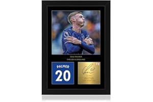 Win FC Cole Palmer A4 Framed Photo Display - Reproduced Digital Signature- Gift for Chelsea and England Fans