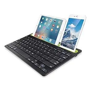 i GEAR DualConnect Wireless Dual Channel Multi Device Bluetooth Keyboard for PC/Mac/Laptop/Smartphone/SmartTv/Tablet (Black)