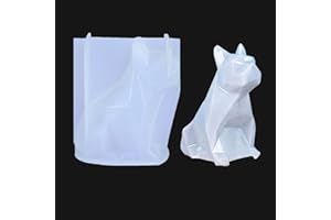 FineInno 3D Bulldog Francese Stampi in Resina Epossidica Sfaccettato Cane Stampi in Silicone Cani Carini Stampo in Silicone Animale per Fare il Sapone, Candela, Gesso (French Bulldog Mold)