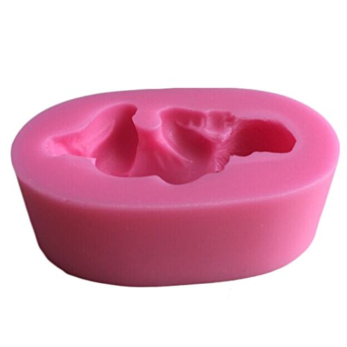 LYNCH 1Set Schlafen Baby Und Engels-Flügel-Typen Silikon Backform Schokolade Fondant-Form,Rosa - 6