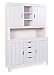 Produktbild Inter Link Farmhouse Style Buffet Geschirrschrank Esszimmerschrank Küchenschrank Kiefer Massivholz Weiss lackiert