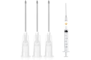 EPRVAUY 100 Piezas de Agujas, jeringuillas y Puntas romas industriales de plástico, aplicadores de precisión de Acero Inoxidable (27G 0,4-13mm)