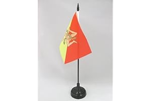 AZ FLAG - Tischflagge Sizilien - 15x10 cm - Sizilien Tischfahne 10 x 15 Cm - Flaggen