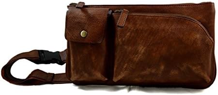 Brown leather pouch sling bag satchel leather retro pouch mens women vintage bag leather crossbody leather waist bag