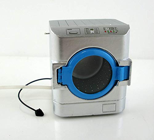 Preisvergleich Produktbild Melody Jane Puppenhaus Miniatur Möbel Küchengeräte Waschmaschine Silber