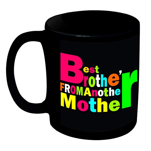 Ezellohub Happy Birthday Brother Printed Ceramic 325ml Coffee Mug (Printed Coffee Mug for Brother
