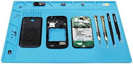 BAT Fix Desktop Heat Resist Soldering Multi Use Heat Insulation Working Mat for Electronic Maintenance(Blue)