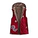 Produktbild i-uend 2019 Damen Weste Mantel, Weinlese Winter warm Weste Mantel Übergröße Blumenmuster Outwear Mit Kapuze Ärmellose Jacke