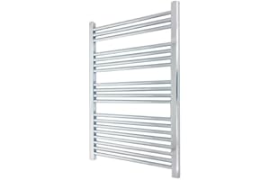 NWT DIRECT Straight Chrome Heated Towel Ladder Rail Bathroom Radiator 600mm (w) x 1000mm (h) - 2003 BTUs