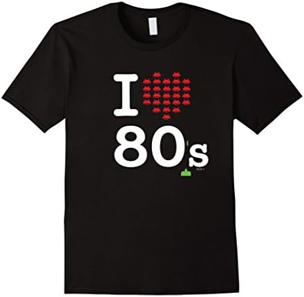 I Love the 80s T-Shirt White, Eighties Space Arcade Game Tee Male Medium Black