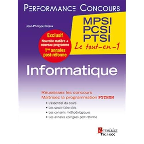 Informatique 1re année MPSI, PCSI, PTSI