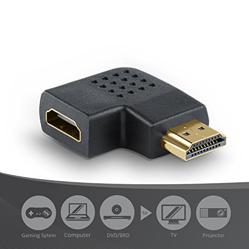 CSL – HDMI Winkelstecker 90° Winkel – HDMI Kabel Adapter Stecker abgewinkelt flach - 2