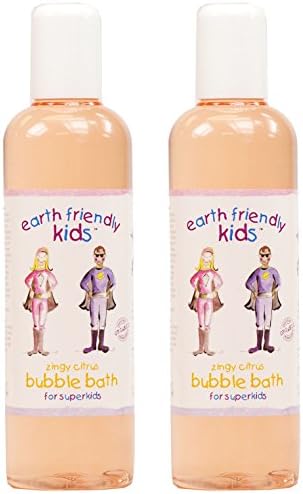 2 x Earth Friendly Kids® Children Body Wash Natural Bubble Bath with Certified ORGANIC Ingredients 250ml (Zingy Citrus)