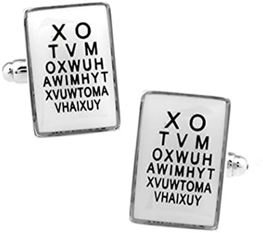 A Pair of Snellen Eye Chart Cufflinks in a FREE Luxury Star Cufflinks Presentation Box. Novelty Medical Theme Jewellery