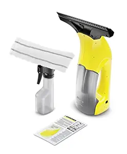 Karcher WV1 Plus 3.7 V Window Vacuum Cleaner with Spray Bottle, Yellow