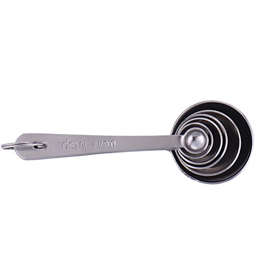 Molie 0.6ml/1.25ml/2.5ml/5ml/10ml/20ml 6Stk , Edelstahl Messlöffel - 4
