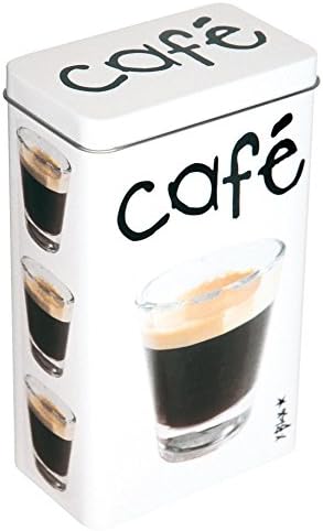 Incidence Paris 55266 Gourmet Box Printed Coffee Metal/Aluminum White 9.5 x 5.6 x 16 cm