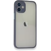 GGM GİYİM & AKSESUAR iPhone 12 ile Uyumlu Arka Kısmı Mat Şeffaf Yapıya Sahip Kenarları Silikon Tpu Malzemeden &Uuml;retilmiş Renkl