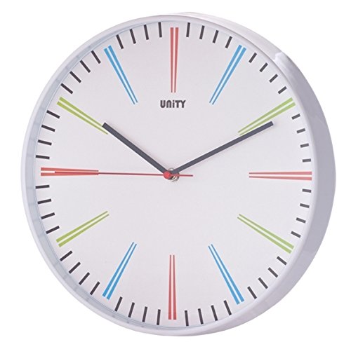 Unity UNSW111 Bunte, lautlose Wanduhr 30 cm