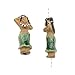 Produktbild Glazed Ceramic Bead - Tiny Tiki Girl With Green Hula Skirt 9x18.5mm (2) by J.P Imported