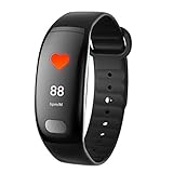 Luckhome Unisex Armbanduhr Digitale Sportuhr Damen Herren Digital Sport Uhr,Smart Watch Sport Fitness Aktivität Herzfrequenz Tracker Blutdruck Kalorien F(Schwarz)