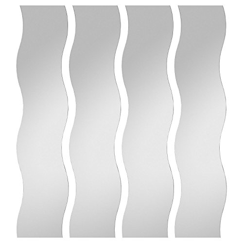 Spiegelfliesen Wellenform 4er Set je 110x23cm – Spiegelkachel Fliesenspiegel Wanddekoration - 2