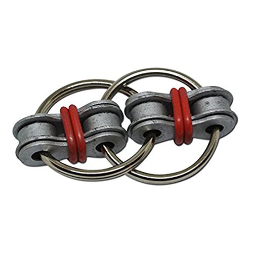 Hand Spinner Toy , Fuibo Chain Fidget Toy Hand Spinner Key Ring Sensory Toys Stress Relieve ADHD Top (Red)