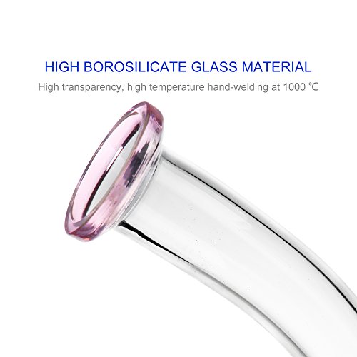 REANICE Recycler Glas Bongs transparente wasser bong 18.8mm bong schüssel höhe 26cm direkt glas rohre honigwabe zweig bongwasser bohrinseln pfeife großen bongs – glas mit zubehör pink - 6