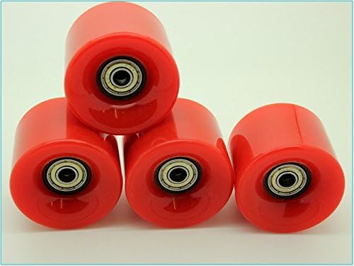 4x Brand New 59mm/78a Retro Cruiser Skateboard Wheels with Bearings (Fits Penny, Nickel, Globe) (Red)