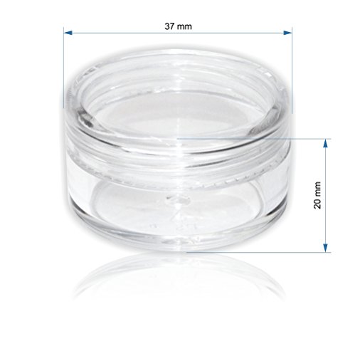 10 x Nailart Döschen Dosen Tiegel 10ml klar clear (leer) mit Schraubverschluss 596413 - 2