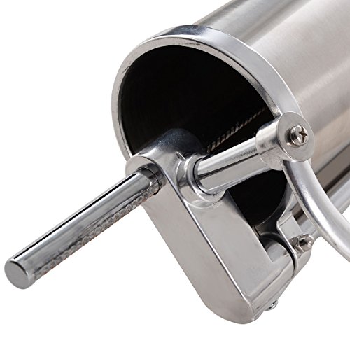 3,6L Wurstfüllmaschine Wurstspritze Wurstpresse Wurstfüller Edelstahl Inkl. Fülltüllen - 8