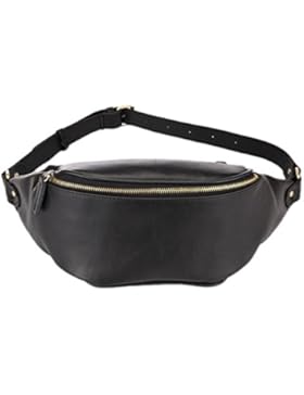 Kigurumi Herren Vintage Leder Groß Sporttasche Sling Brusttasche Messenger