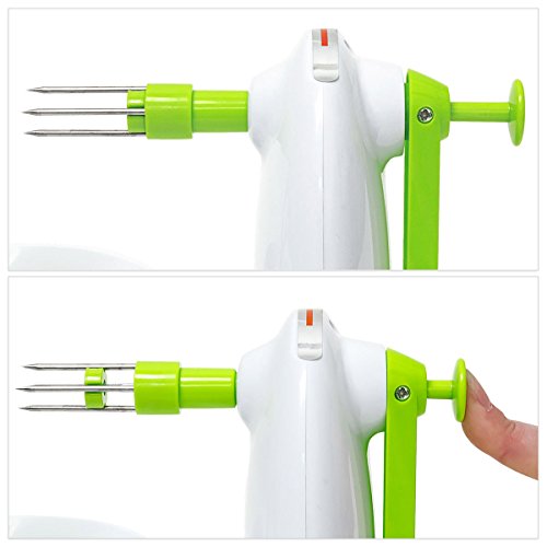 Relaxdays Apfelschäler mit Apfelschneider 2er Set aus Schälmaschine zum Apfel schälen und Apfel zerkleinern sowie als Entkerner auch ideal zum Kartoffeln schälen , grün-weiß - 6