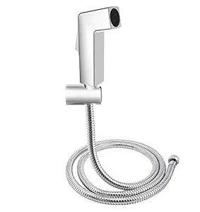 Aquieen Health Acrylonitrile Butadiene Styrene Faucet Set with 1 Mtr SS 304 Shower Tube and Wall Hook (Square)