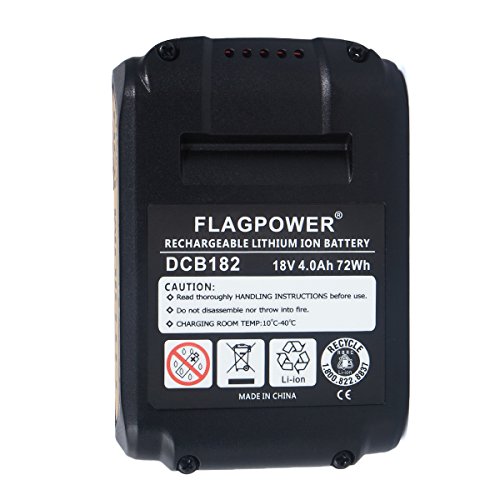 FLAGPOWER 4.0Ah 18V 20V Werkzeug Akku für DeWalt XR DCB184 DCB200 DCB182 DCB180 DCB181 DCB182 DCB201 18V Batterie Li-ion Accu (4.0Ah 2 Stück) - 5