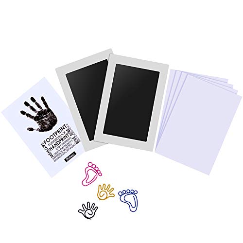 PChero 2pcs Hand-touch Baby Handprint Footprint Kit de Almohadilla de Tinta Perfecto para Regalo de Bebé de Recuerdo Familiar [Grande]