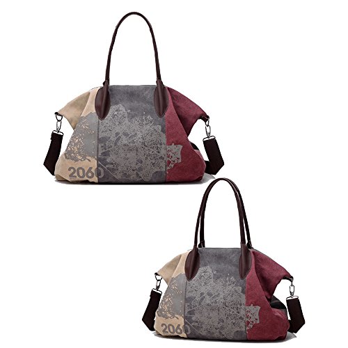 Hungrybubble Frauen-beiläufige Segeltuch-Schulterbeutel-Umhängetasche Umhängetasche-Taschen-Taschen (Color : Purple)