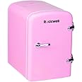 ROCKWELL 4L Retro Mini Fridge and Warmer, AC/DC Portable Thermoelectric Cooler/Warmer for Skincare, Cosmetics, Snacks & Medicine - Pink