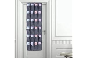 Alvinlite Range-Chaussures à Suspendre sur la Porte - Chaussures étagère 24 Poches, Suspendre Organiseur, Stockage de Chaussures(Gris foncé)