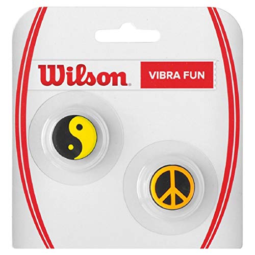 Wilson Anti-Vibrateurs Yin-Yang et Peace & Love pour Raquette, Vibra Fun, Lot de 2, Noir/Jaune/Orange, WRZ537200