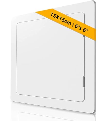 Spring-Loaded Access Panel – 6x6 Inch Push-Button Drywall Door, White, For Plumbing & Electrical Inspection Hatches