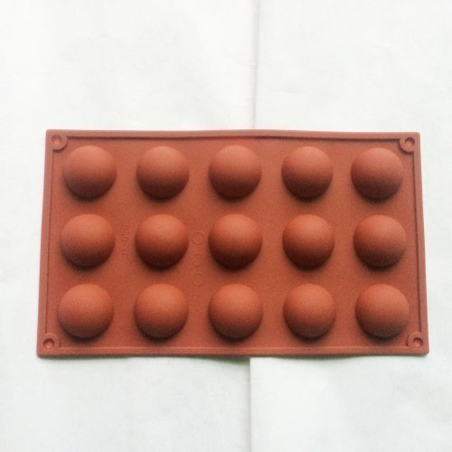 Hornear Molde Silicona Semiesfera 15 Cavidad 29.8x17.4x1.9CM Cada Celular Diámetro 3.8cm