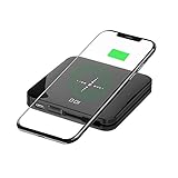 [Potente compatibilidad]: la fuente de alimentación inalámbrica Qi utiliza un cable de carga integrado único, y proporciona un adaptador tipo C y un adaptador Lightning para cargar iOS y Android sin tener que llevar un cable de carga extra. Al mismo tiempo, puede soportar 3 dispositivos: 2 cables de carga + 1 carga inalámbrica.