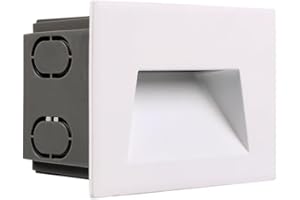 Partenopea Faretto segnapassi da esterno lampada muro IP65 LED 5W 300 Lumen ad incasso per scatola cassetta 503 (INCLUSA) scale giardino viale gradini (Bianco Luce calda fredda naturale switch CCT 5W)