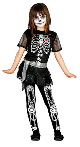 FIESTAS GUIRCA S.L..- Costume da Scheletro Bambina 10/12 Anni, Colore Nero e Bianco, 10-12, 8581