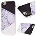 Price comparison product image GrandEver Soft Back Cover for Apple iPhone 6 iPhone 6S Silicone Hull Stitching Color Printed Marble Stone Pattern TPU Bumper Protective Slim Gel Skin Rubber Case Flexible Silicone Shock Scratch Resist Protect Shell for iPhone 6/6S (4.7") -- Black White Grey