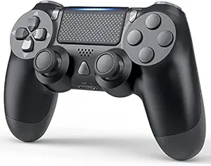 TREEZY Upgraded Controller Compatible with PS4, Wireless Gamepad with Precise Joystick/Rumble & Motion Control/Headphone Jack Compatible with Playstation 4 (Black)
