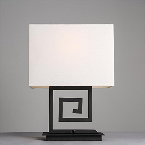 XCJjJ New Chinese Fret Cloth Dimmable Bedroom Bedside P Living Room Study Classical Table Lamp